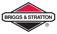 Briggs & Stratton logo: Red and black diamond shape with white text.