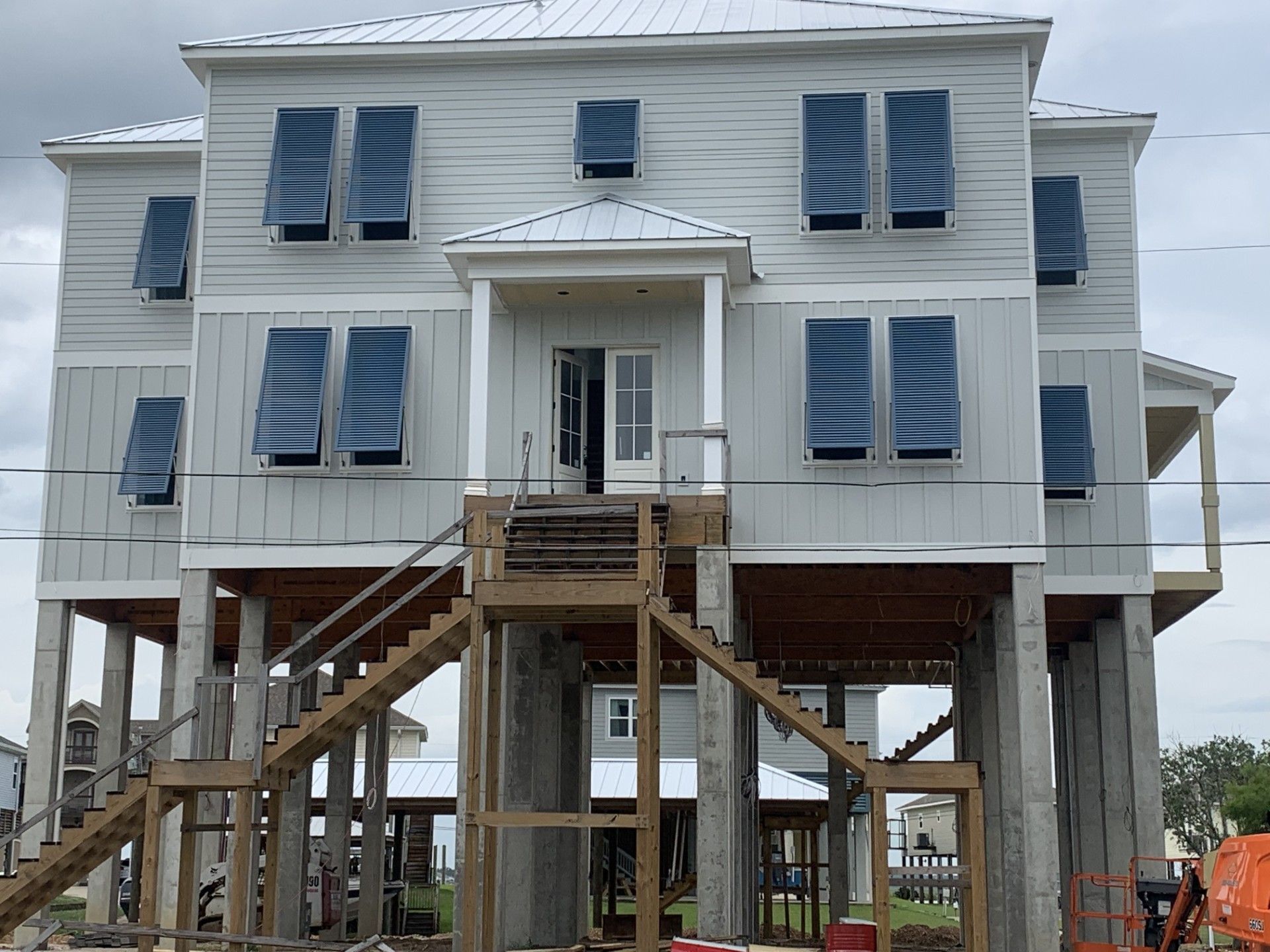 A house with window coverings
