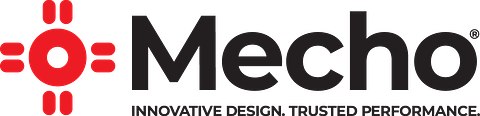 The logo for mecho innovative design trusted performance