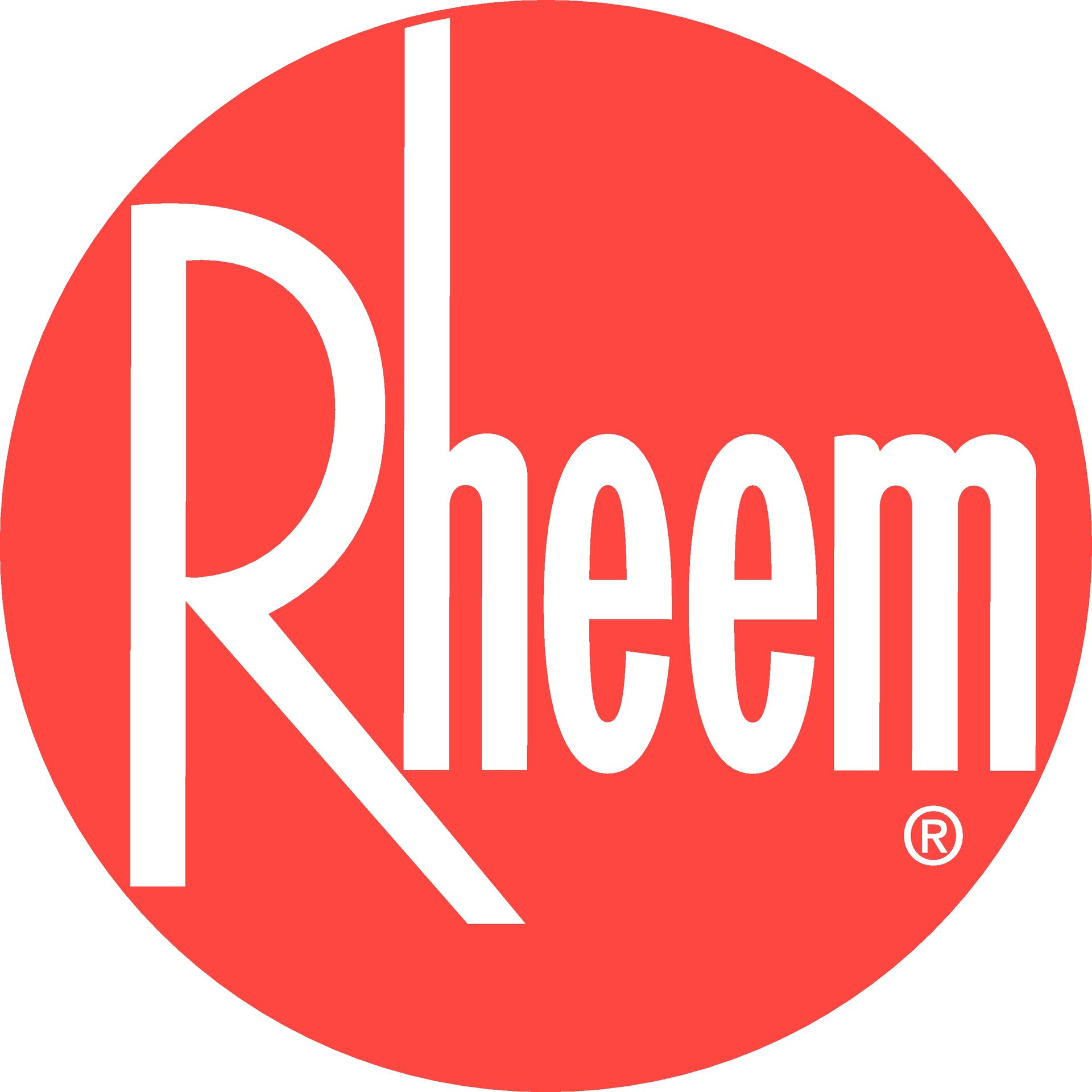 Rheem logo: White text