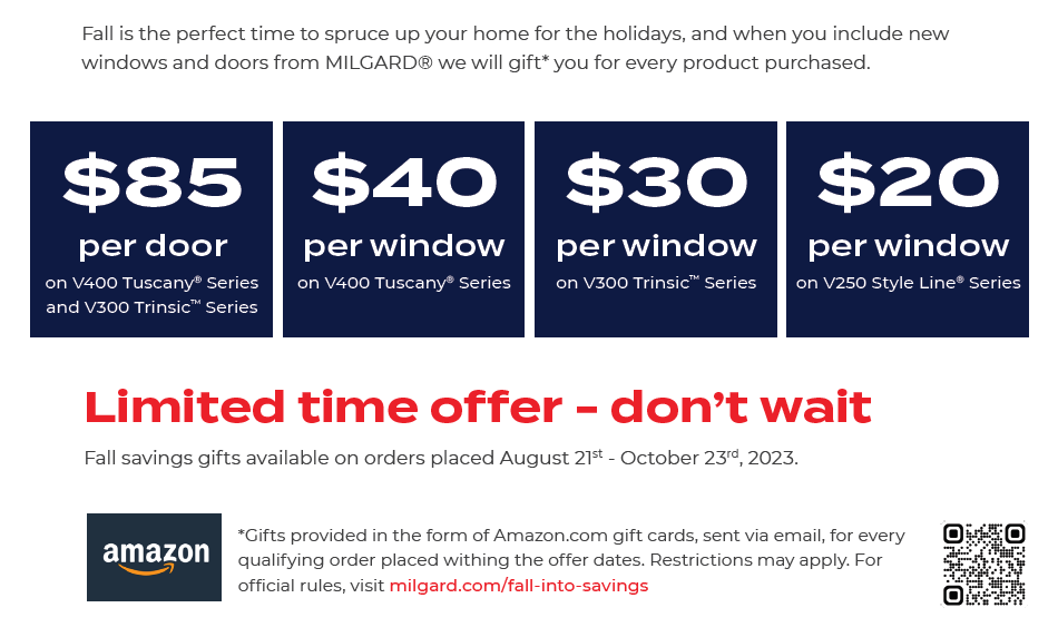 A limited time offer for windows and doors from amazon