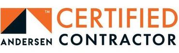 The logo for a certified contractor is orange and black.