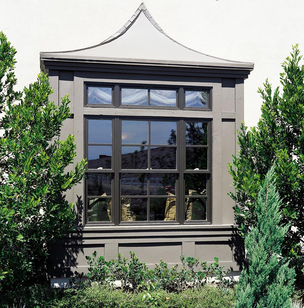 black frame window