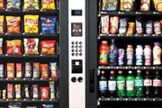 snacks and soft drinks inside Vending machine