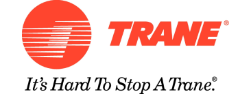 A trane logo that says it 's hard to stop a trane.