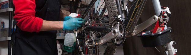 Bicycle being repaired