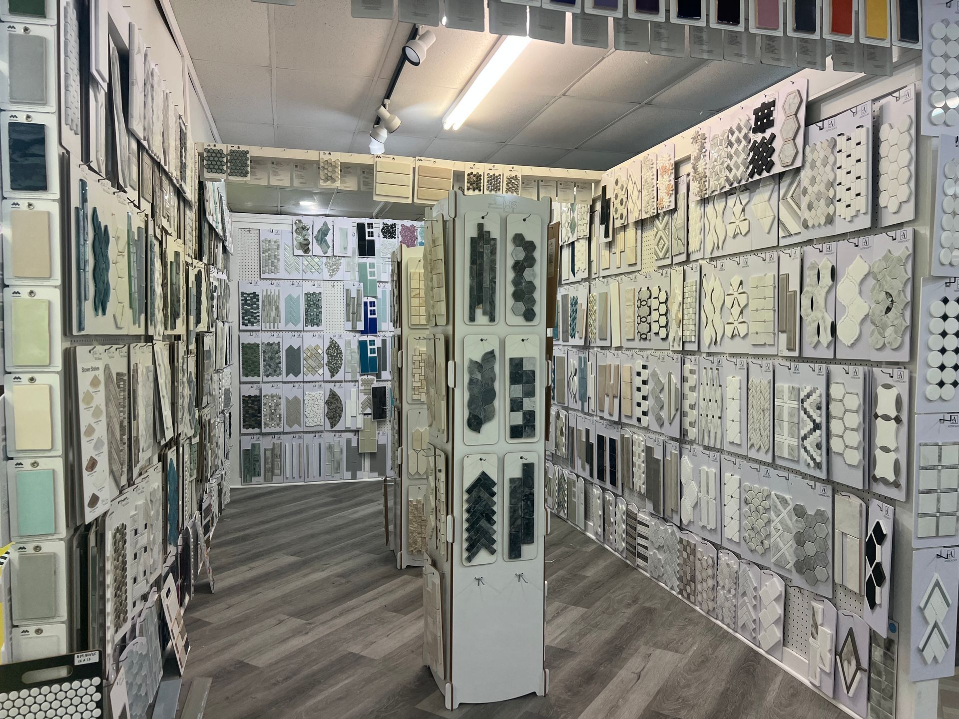 A large room filled with lots of different types of tiles.