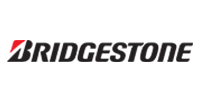 Bridgestone logo in black and red on a white background