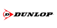 Dunlop logo in black text with a red stylized emblem on a white background