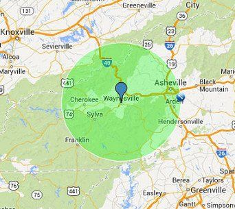 Radius Map - Waynesville, NC