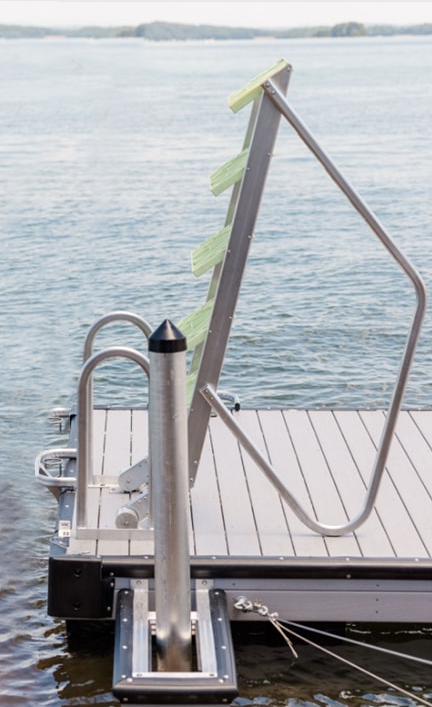 LakeEze ladder on a boat deck.
