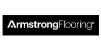 Armstrong Flooring logo in white text on a black rectangle