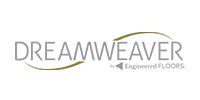 Dreamweaver logo with gray text and gold swoosh, engineered floors branding