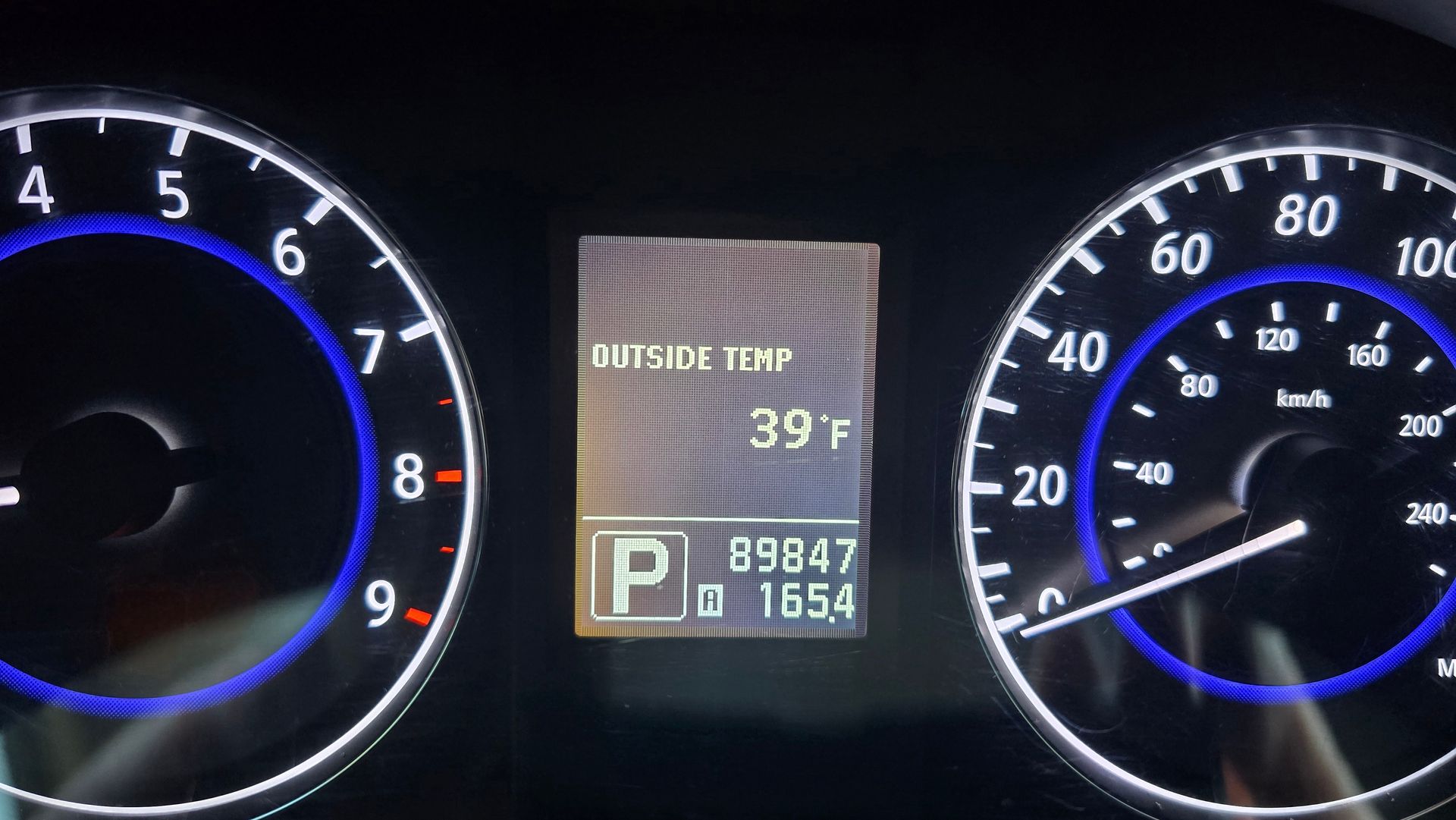 Car dashboard displaying 