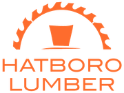 A logo for Hatboro Lumber lumber decking millwork doors