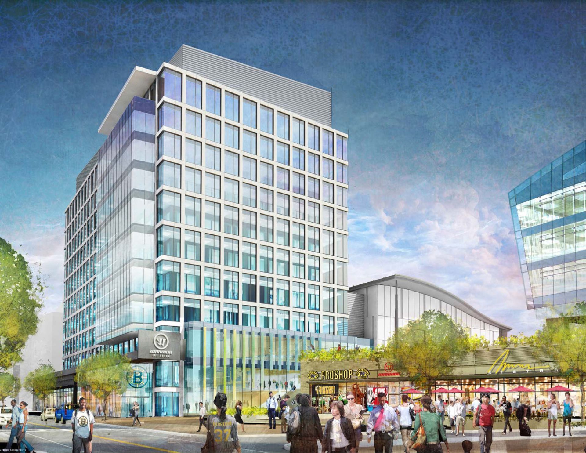 Modern glass building with a