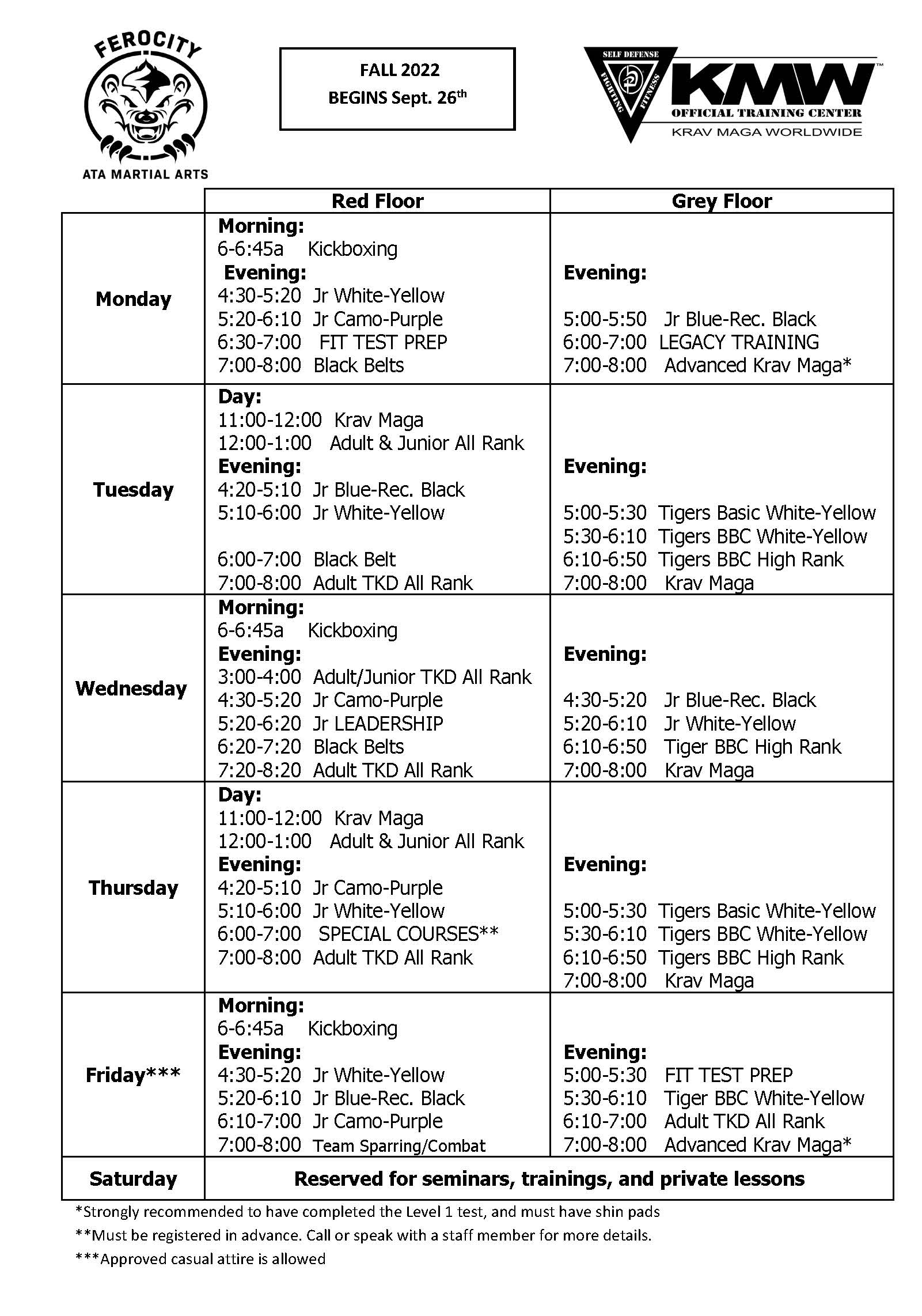 Ferocity ATA Martial Arts Schedule & Events Idaho Falls, ID