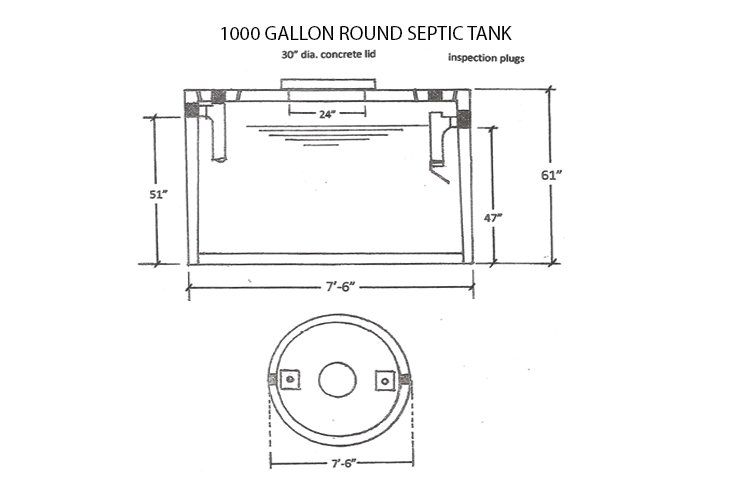 1000-Gallon Round Septic Tank