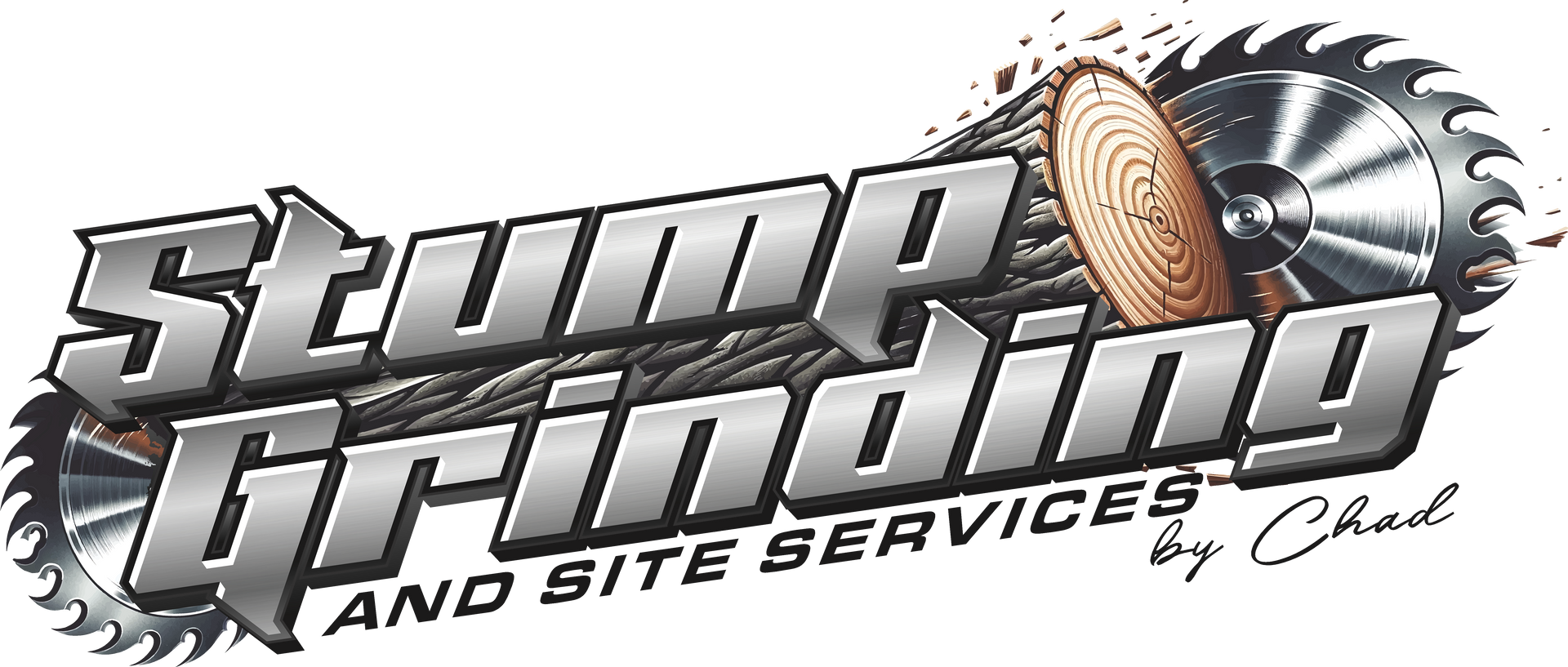 a logo for stump grinding and site services by chad