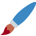 Blue-and-white paintbrush icon on a white background, angled upward right