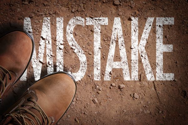mistake label with a brown shoes