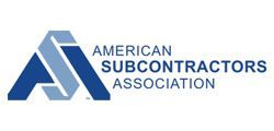 Logo of the American Subcontractors Association; features the letters