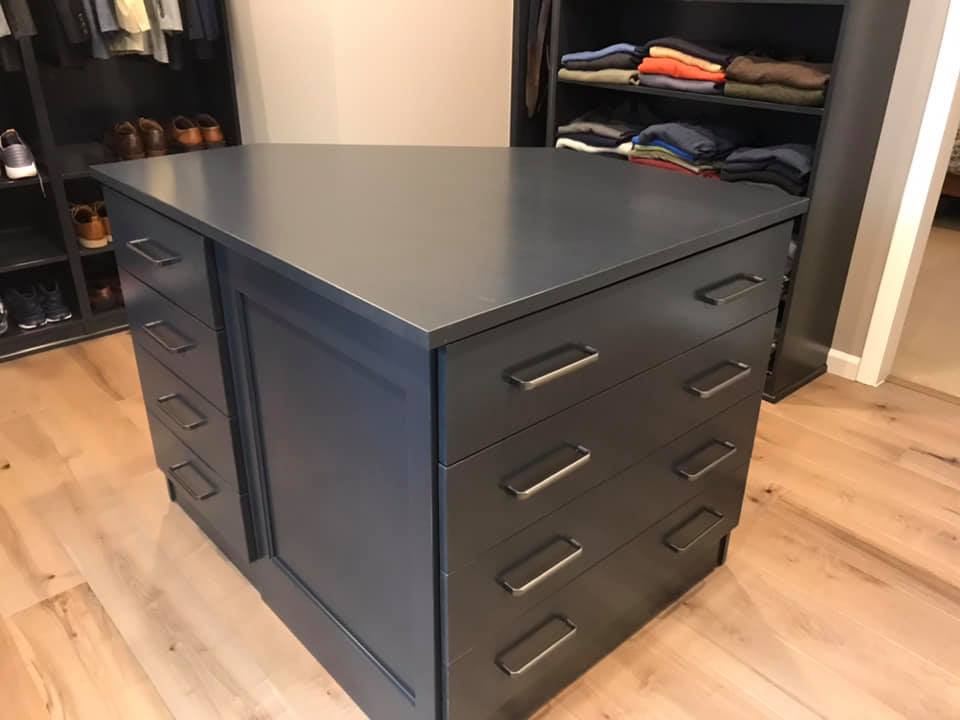 Cabinet inside walk-in closet