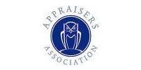 The logo for the appraisers association has an owl in a blue circle.