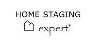 A logo for home staging expert with a house icon.