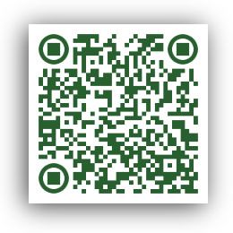 Green QR code on a white square.