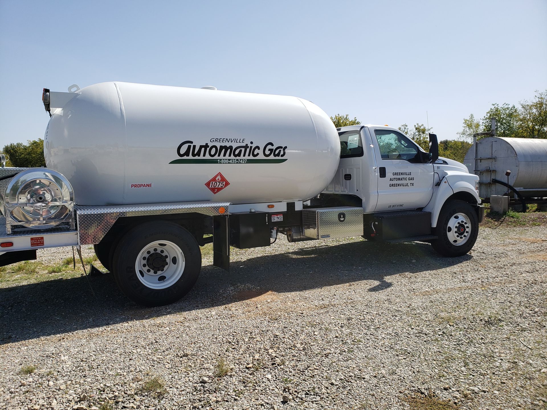 White propane truck with 