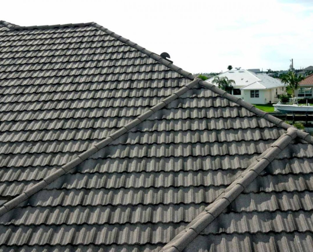 A roof with a lot of tiles on it