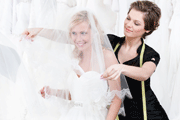 women doing wedding cloth
