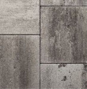 Gray, rectangular paving stones with a textured, mottled appearance.