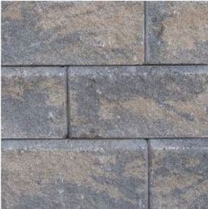 Brown and tan stone tile flooring with a textured surface.