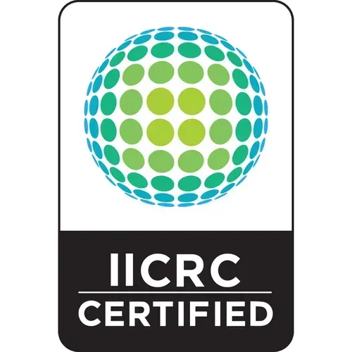 IICRC Certified logo: a globe made of blue and green dots above text that reads 