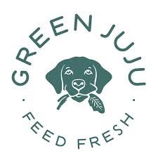 A green logo with a dog eating a leaf in a circle.