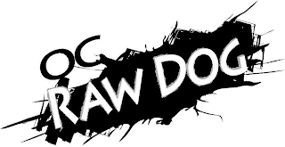 A black and white logo for raw dog on a white background.
