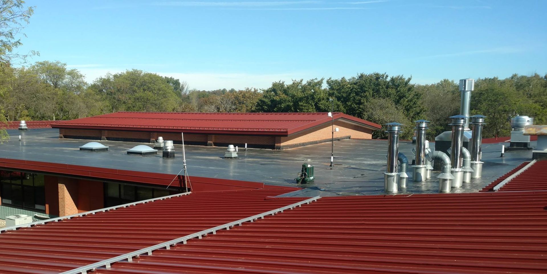 Orange metal roofing