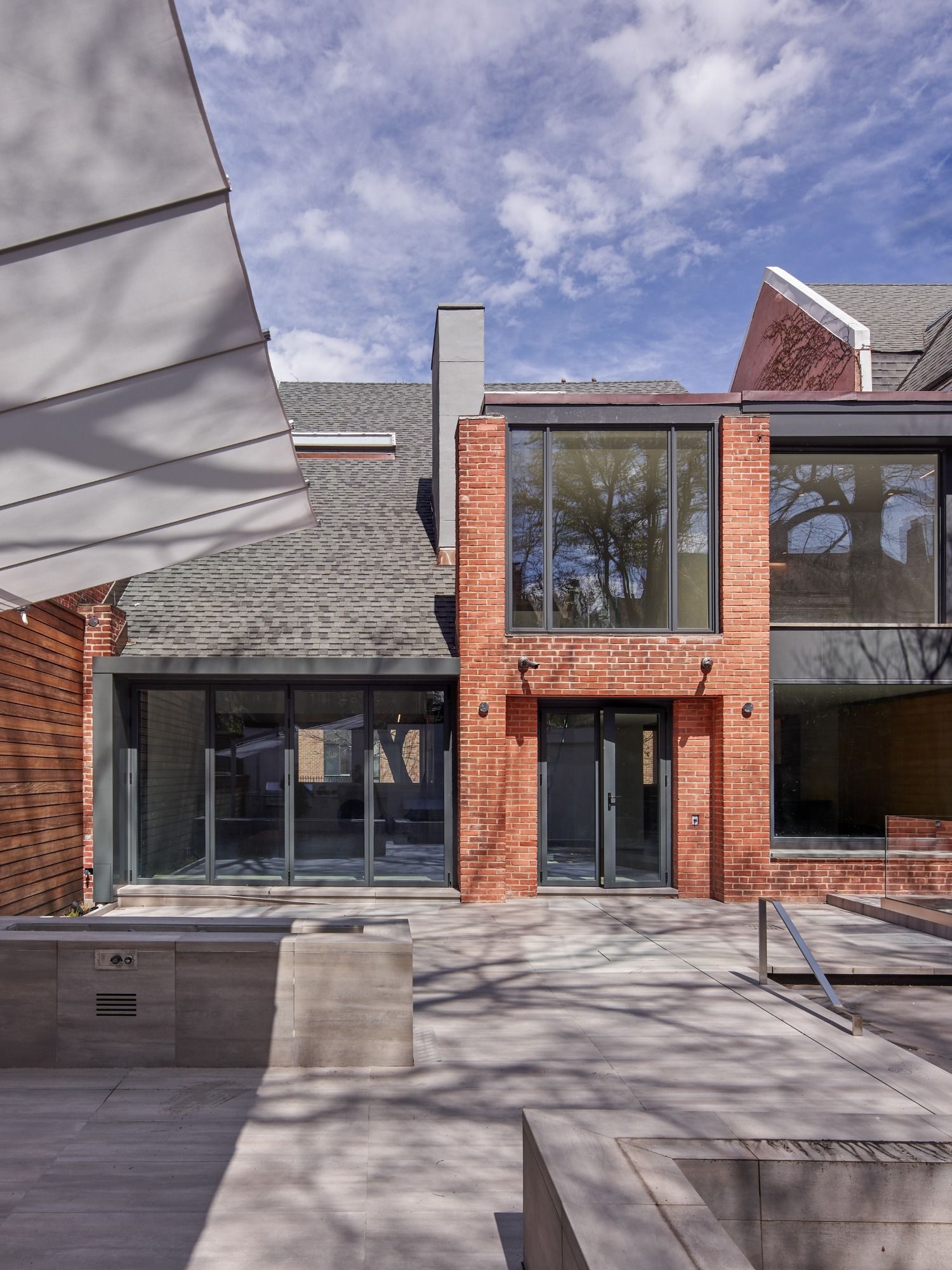 A large brick building with a lot of windows