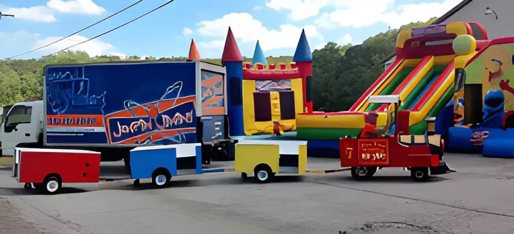 A blue truck that says ' just do it ' on it