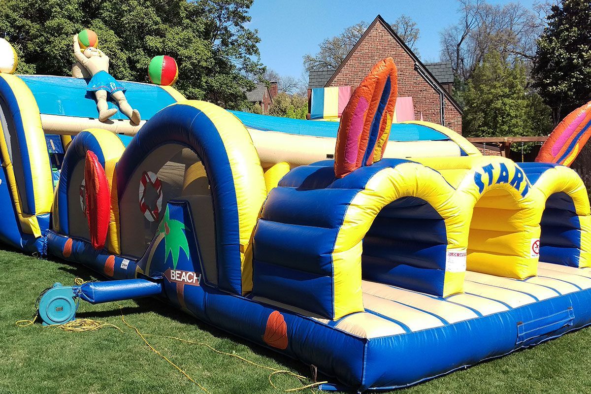 Beach 3 Lane Inflatable Obstacle