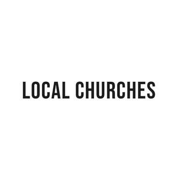 A black and white logo for local churches on a white background.