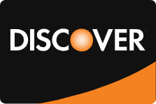 Discover credit card logo on black and orange background.