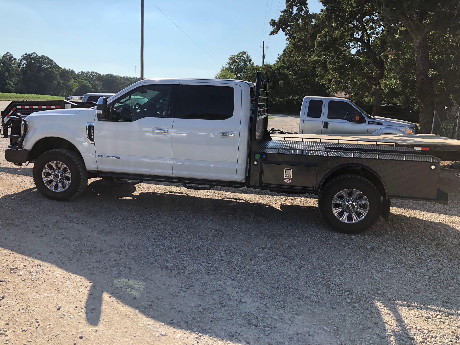 side view of a flatbed truck