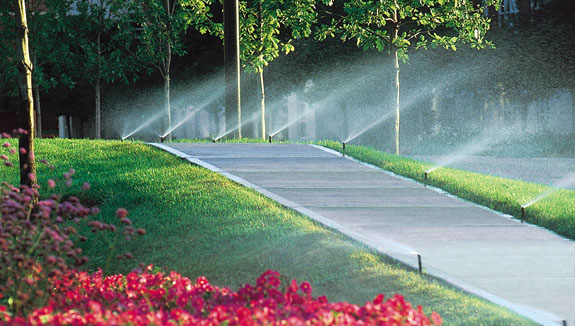 A landscaping sprinklers