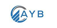 Blue stylized “AYB” logo on a white background