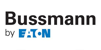 Bussmann by Eaton logo in black and blue text
