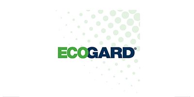 ECOGARD logo in green and blue on a white background with light green dotted pattern