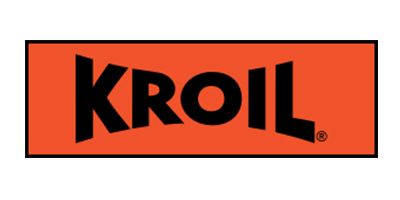 Kroil logo in black text on an orange rectangular background